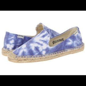 Soludos tie dye blue and white espadrilles
